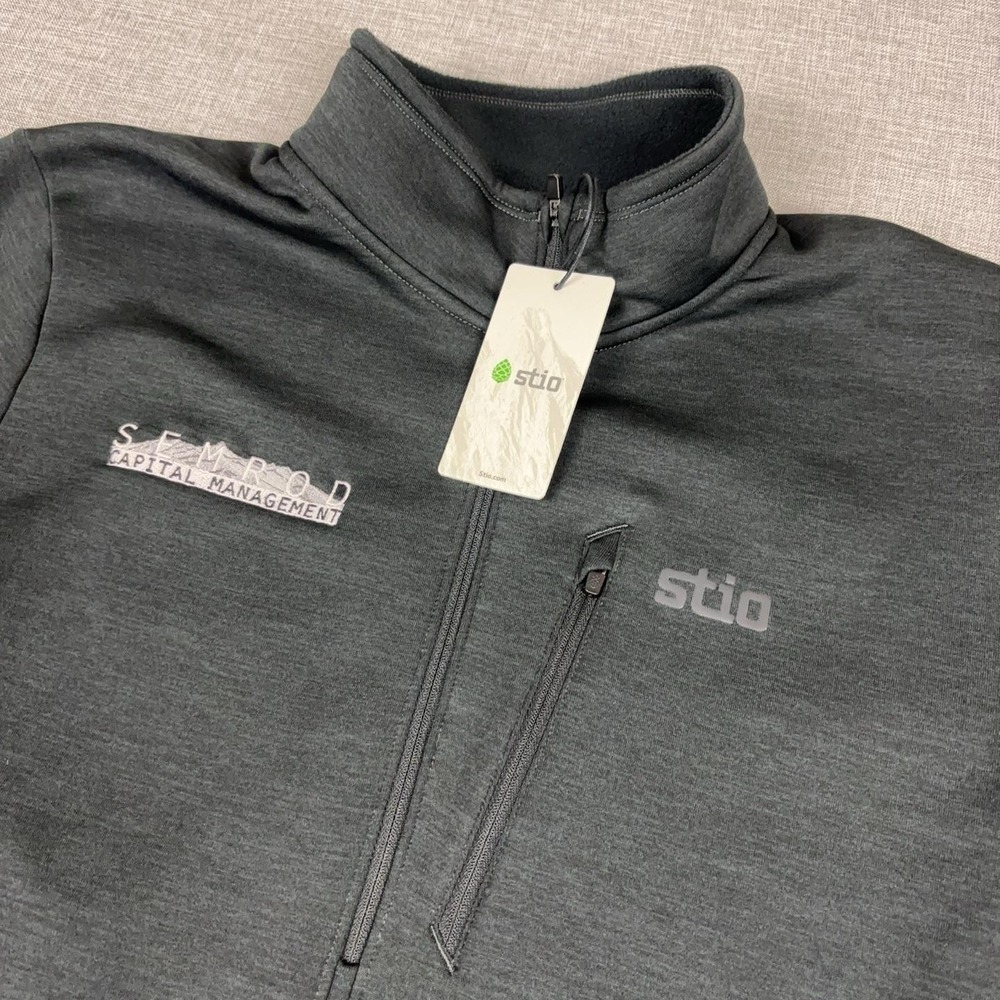 Stio Glide Power Stretch Pullover Mens XL Gray Abyss Heather Half Zip Fleece